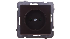 SONATA Gniazdo pojedyncze b/u z przesłonami czekoladowy metalik GP-1RP/m/40