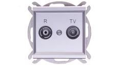 SONATA Gniazdo antenowe RTV przelotowe 16dB srebro mat GPA-16RP/m/38