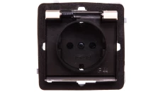 SONATA Gniazdo bryzgoszczelne z/u Schuko IP44 z przesłonami klapka przezroczysta szampański złoty GPH-1RSP/m/39/d