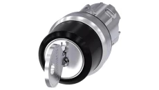 wyłącznik kluczowy Siemens, 22 mm, okrągły, tworzywo sztuczne, zamek specjalny, z 2 kluczami, 2 pozycje łącznika O 3SU1000-5BC01