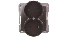 IMPRESJA Gniazdo podwójne b/u z przesłonami antracyt GP-2YRP/m/50