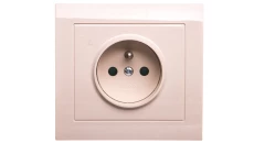 KIER Gniazdo pojedyncze z/u z przesłonami beżowe GP-1WZP/01