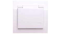KIER Gniazdo bryzgoszczelne z/u IP44 klapka przezroczysta białe GPH-1WZ/00/w