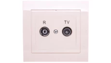 KIER Gniazdo antenowe RTV przelotowe 10dB beżowe GPA-10WP/01