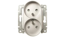 VENA Gniazdo podwójne z/u z przesłonami aluminium 514047