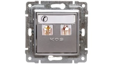VENA Gniazdo telefoniczne podwójne 2xRJ11 aluminium 514064