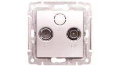 VENA Gniazdo antenowe RTV przelotowe 8dB aluminium 514074