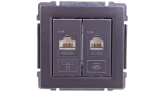 KOS66 Gniazdo teleinformatyczne RJ45 kat.5e nieekranowane + RJ11 grafit 666069