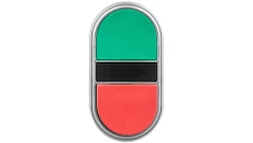 Napęd przycisku podwójny zielony/czerwony z samopowrotem wystający/płaski LPCB7213