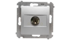 Simon 54 Łącznik żaluzjowy na kluczyk trzypozycyjny /I-0-II/ srebrny mat DPZK.01/43