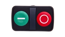 Napęd przycisku dwuklawiszowego I/O zielono/czerwony z samopowrotem IP66 ZB5AA7341