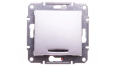 Sedna Przycisk jednobiegunowy 10AX z podświetleniem LED aluminium IP20 SDN1600160