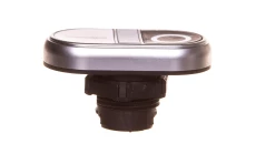 Przycisk sterowniczy 22mm podwójny czarno/biały podświetlany kryty z samopowrotem bez adaptera /I-0/ LPCBL7124