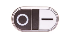 Przycisk sterowniczy 22mm podwójny biało/czarny z samopowrotem bez adaptera /I-0/ LPCB7224