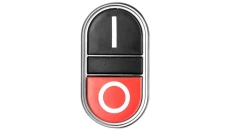 Przycisk sterowniczy 22mm podwójny czarno/czerwony z samopowrotem bez adaptera /I-0/ LPCB7222
