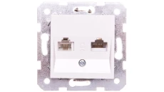 Karre Gniazdo Teleinformatyczne 1xrj11+1xrj45 Kat. 5e, Kolor Biały / 90963635