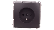 Simon Basic Gniazdo pojedyncze z/u 16A IP20 z przesłoną torów grafit BMGZ1z.01/28