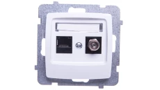 KARO Gniazdo komputerowo-antenowe białe GPKA-S/K/m/00