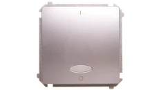 Simon Basic Łącznik dwubiegunowy z podświetleniem 10AX 250V, szybkozłącza, srebrny mat BMW2L.01/43