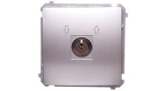 Simon Basic Łącznik chwilowy żaluzjowy z kluczem 3 pozycyjny I-0-II 2Z srebrny mat BMPZK.01/43