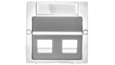Simon Basic Pokrywa gniazd teleinformatycznych na Keystone skośna srebrny mat BMGKS2P/43