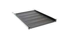 Półka 19 cali 1U G/650 czarna (RAL 9005) z podporą TN-19-650-1U-BK