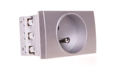Systo Gniazdo przelotowe z/u 16A samozaciski 2 moduły aluminium WS121T