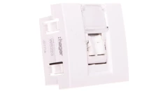 Systo Gniazdo komputerowe RJ45 kat.6 FTP 2 moduły biały WS223