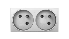Systo Gniazdo przelotowe podwójne z/u samozaciski 4 moduły aluminium 16A/250V WS122T