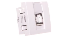 Systo Gniazdo komputerowe pojedyncze RJ45 kat.6 STP z polem opisowym 2 moduły biały WS226