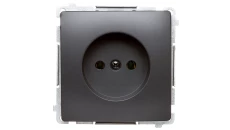 Simon Basic Gniazdo wtyczkowe bez uziemienia (moduł) 16A 250V zaciski śrubowe grafit matowy BMG1.01/28