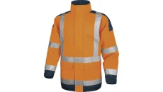 Kurtka ostrzegawcza z poliestru Oxford powlekanego poliuretanem kl. 3 kolor pomarańczowy fluo-granatowy roz. 3XL CORP EASYVOM3X