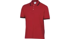 Koszulka polo krótki rękaw kołnierz zapinany na guzik 100 bawełna 210 g/m2 kolor czerwony rozmiar XXL CORP AGRAROXX