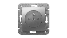 CARLA Gniazdo podwójne b/u 2x2P b/r 10A 250V IP20 srebrne 1744-16