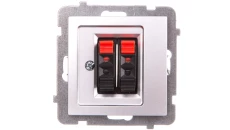 AS Gniazdo głośnikowe podwójne srebro GG-2G/m/18