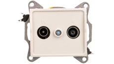 LOGI Gniazdo RTV przelotowe kremowe 021320003 25159