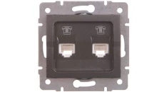 LOGI Gniazdo telefoniczne podwójne niezależne (2xRJ11) grafit 021380041 25284