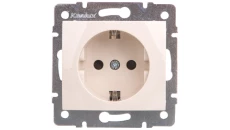 DOMO Gniazdo pojedyncze Schuko ochrona styków śrubowe 16A 250V kremowy 011240103 24793