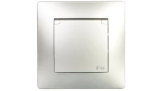 VOLANTE Gniazdo pojedyncze z/u 16A 230V IP44 srebrne 2636-06