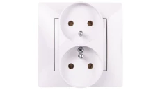 VOLANTE Gniazdo podwójne z/u 16A 230V modułowe białe 2643-00
