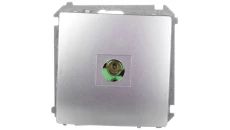 Simon Basic Gniazdo antenowe pojedyncze końcowe srebrny mat BMAK3.01/43