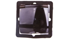 KARO Gniazdo bryzgoszczelne z/u Schuko IP44 klapka przezroczysta czekoladowy metalik GPH-1SS/m/40/d