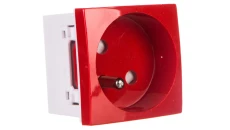 Gniazdo Z Uziemieniem Czerwone 45mmx45mm / 24546