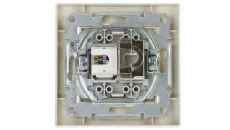 Gniazdo teleinformatyczne Asfora kat.5e RJ45 + RJ12 kremowe z ramką EPH4900123