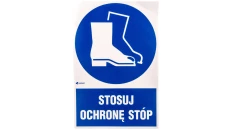 Samoprzylepna tabliczka ostrzegawcza /Stosuj ochronę stóp z podpisem/ IM/008/1/C1/F