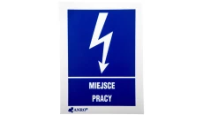 Samoprzylepna tabliczka ostrzegawcza /MIEJSCE PRACY 52X74/ 5EIA/Q1/F