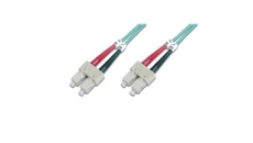 Patch cord światłowodowy SC/SC duplex MM 50/125 OM3 1m LS0H turkusowy DK-2522-01/3