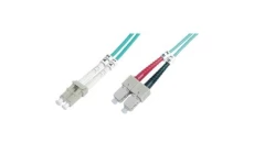 Patch cord światłowodowy LC/SC duplex MM 50/125 OM3 3m LS0H turkusowy DK-2532-03/3