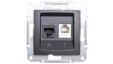 SEDNA Gniazdo teleinformatyczne RJ11 RJ45 kat.5e UTP grafitowe SDN5100170