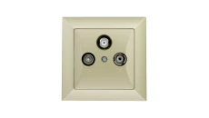 OPAL Gniazdo antenowe RTV/SAT przelotowe metalizowany piaskowy GAPS/P-Op